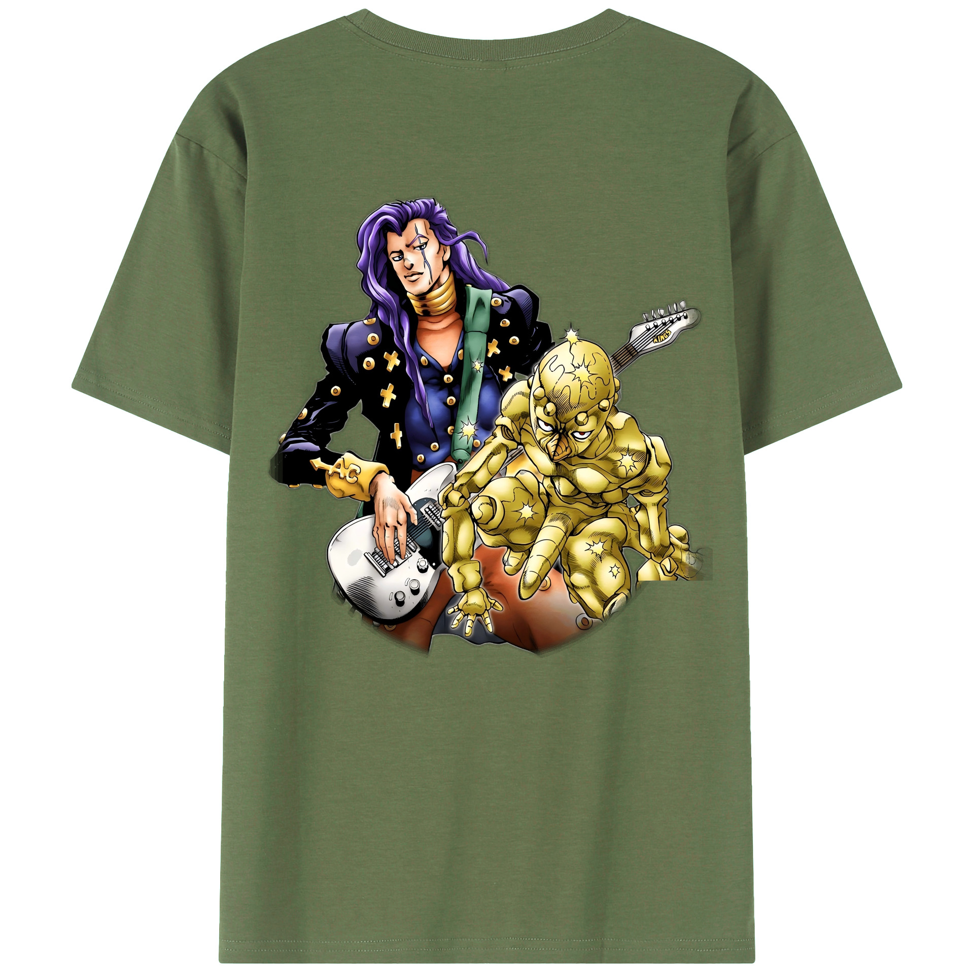 （画像用） ジョジョの奇妙な冒険 おといし あきら JoJo's Bizarre Adventure Akira Otoishi 綿100％ メンズ半袖Tシャツ（バックプリント） 通気性